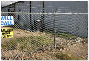Six foot commercial grade galvanized chain-link plus one foot of barbwire