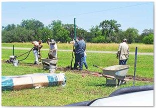 Installing field fence