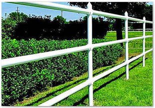 Three rail pipe fence