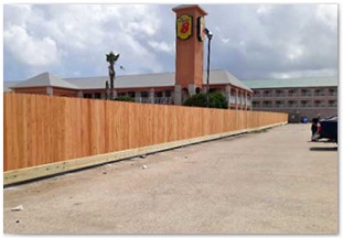 Seven foot western red cedar fence with metal posts