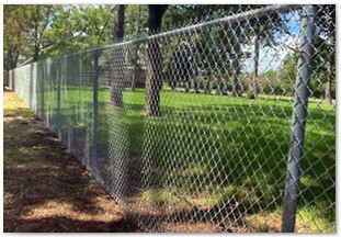 Six foot commercial grade galvanized chain-link fence
